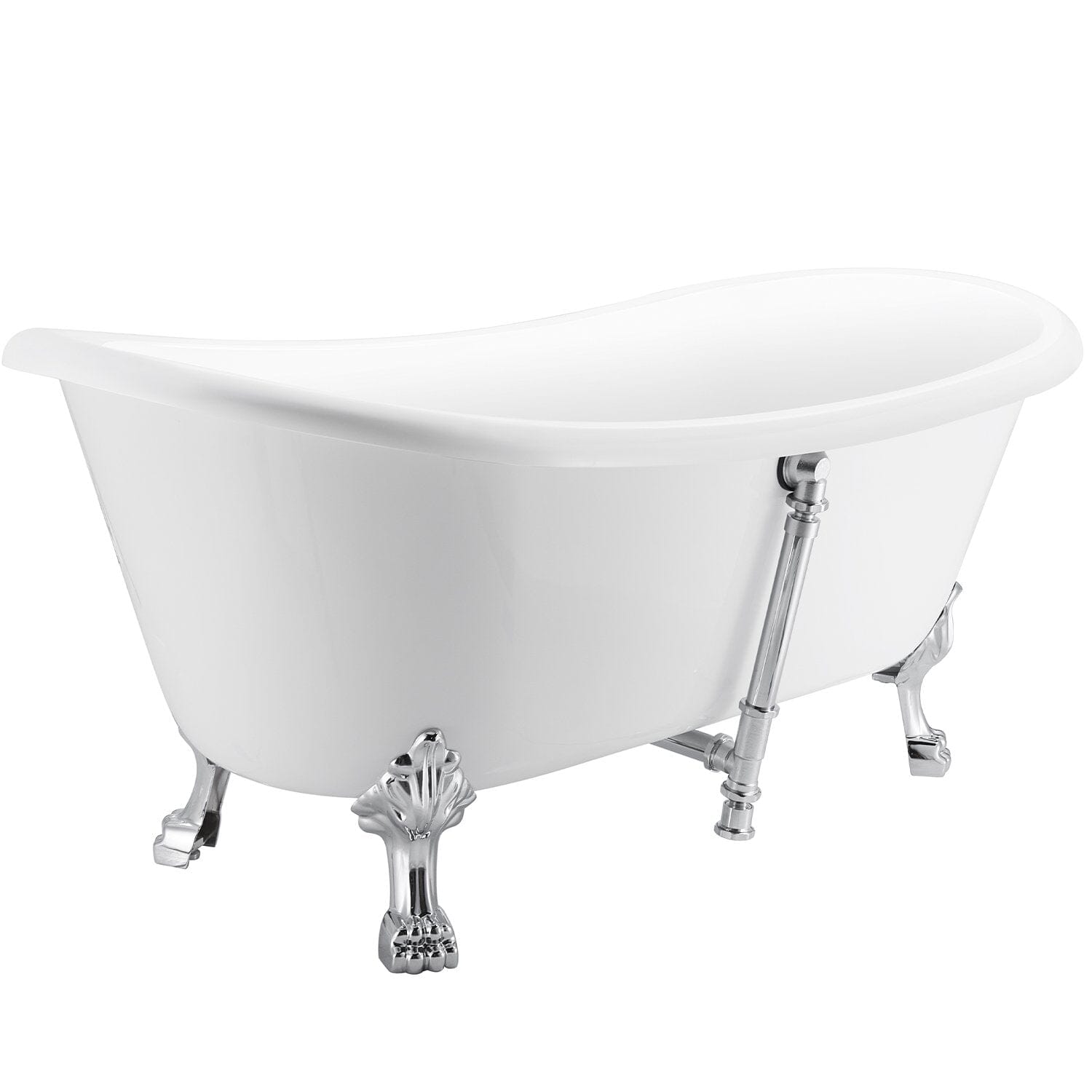 67&quot; modern Rolled Rim Double Slipper Bathtub