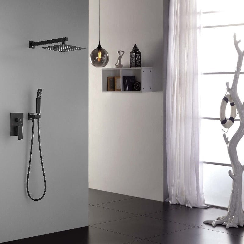 Giving Tree 2-Spray Patterns 10 Inch Bathroom Luxury Rain Mixer Shower Complete Combo Set