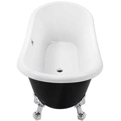 Acrylic Claw Foot Bathtub in matte black