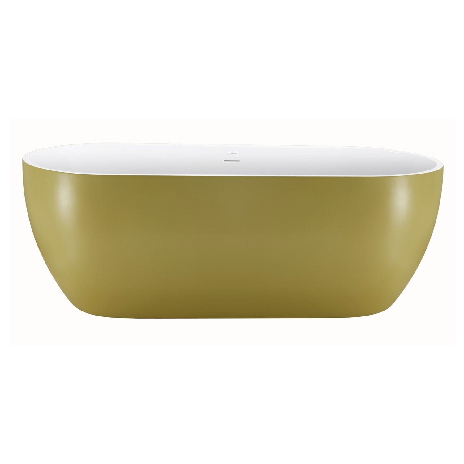 matte gold with Center Overflow and Drain Freestanding Bathtub