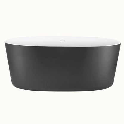 Mokleba 59&quot; Acrylic Modern Bathtub Oval Shape Freestanding Soaking Tub