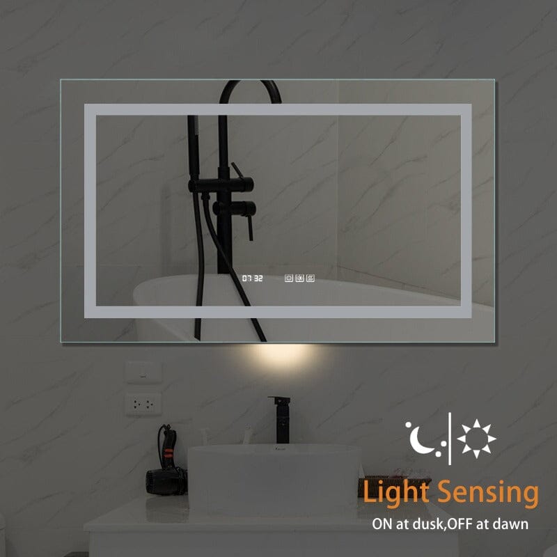 40 x 24 Inch LED Bathroom Mirror with Night Light Anti Fog Dimmable Wall Mounted