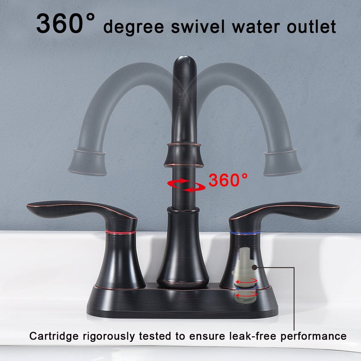 Giving Tree 2-Handle 4-Inch Oil Rubbed Bronze Bathroom Faucet, Bathroom Vanity Sink Faucets