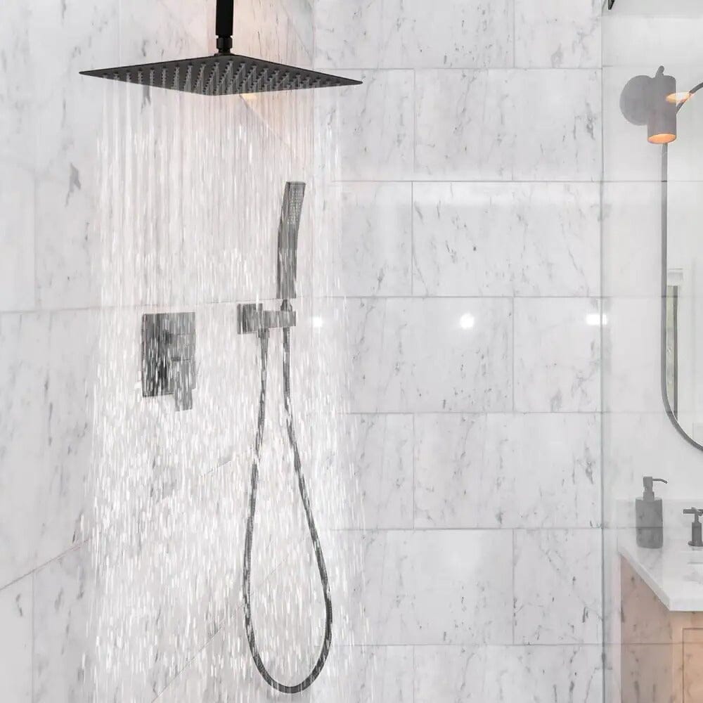 2-Spray Patterns with 1.8 GPM 16 in. Rainfall Shower Head Ceiling Mount Dual Shower Heads