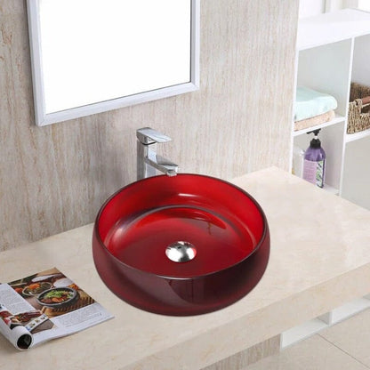 Bathroom Sink Transparent Red Stone Resin 15.75&