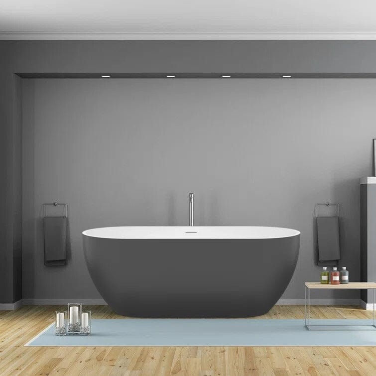 Oval stand alone Bathtub with Center Drain