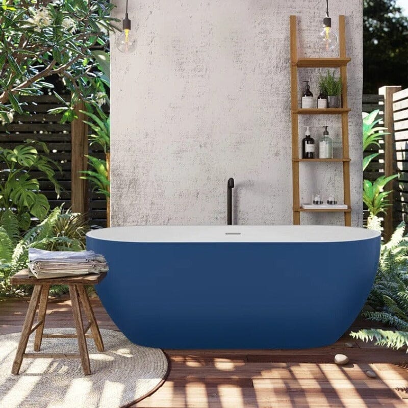 blue Oval Freestanding Bathtub 59&quot;